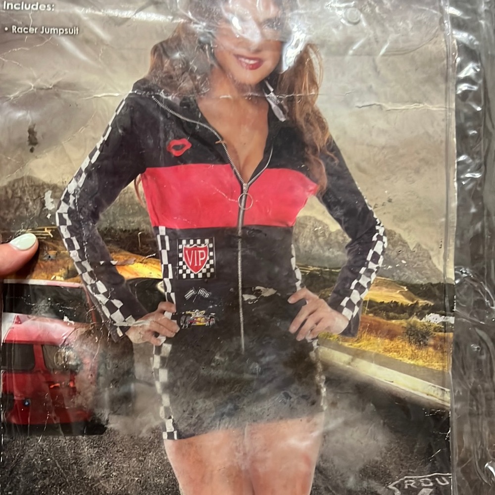Halloween Costumes by Coquette racer girl jumpsuit l cosplay role play. Sexy
